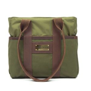Sword & Plough Green Zip Top Tote Bag